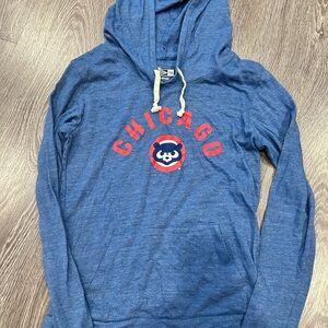 Blue Chicago Hoodie with Red Logo